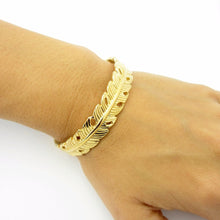 Load image into Gallery viewer, Banana Leaf Cuff Bracelet - Gold